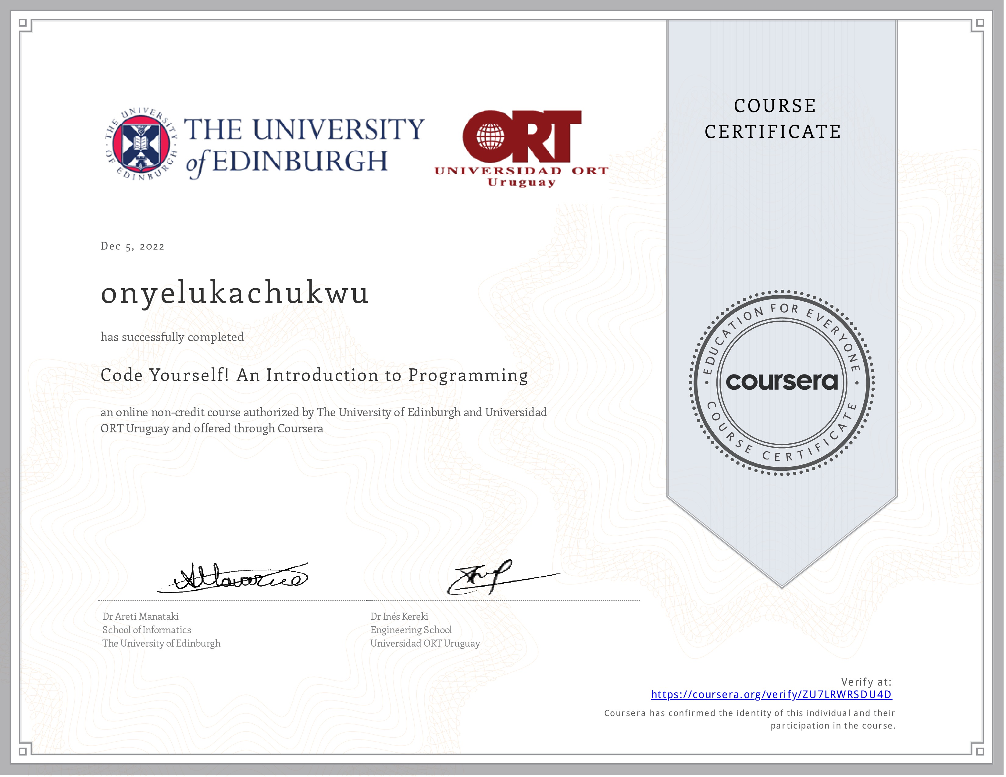 Certificate 5